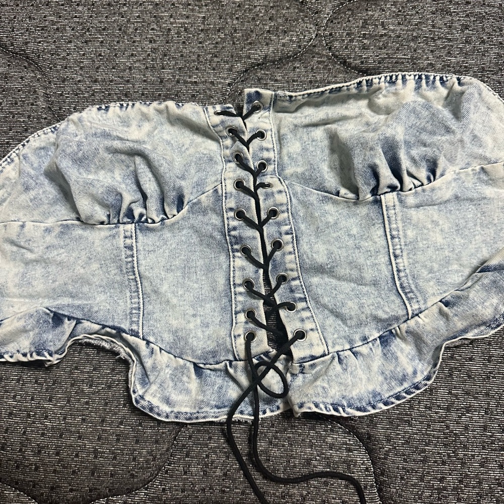 Denim Bralette Crop Top